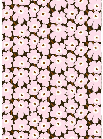 Pieni Unikko cotton fabric by the meter. Pink.